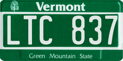 VT license plate LTC837