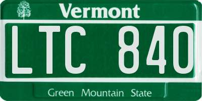 VT license plate LTC840