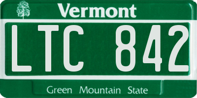 VT license plate LTC842