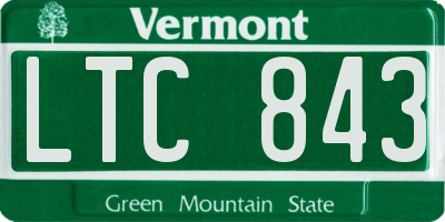 VT license plate LTC843