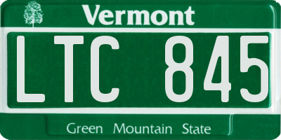 VT license plate LTC845
