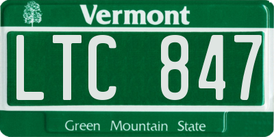 VT license plate LTC847