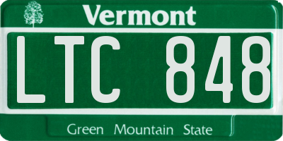 VT license plate LTC848