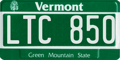 VT license plate LTC850