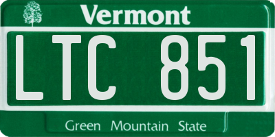 VT license plate LTC851
