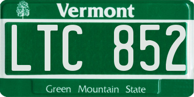 VT license plate LTC852