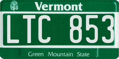 VT license plate LTC853