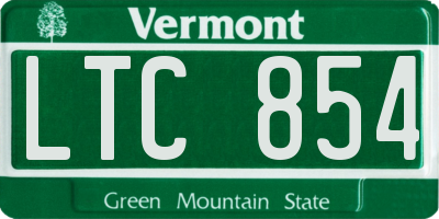 VT license plate LTC854