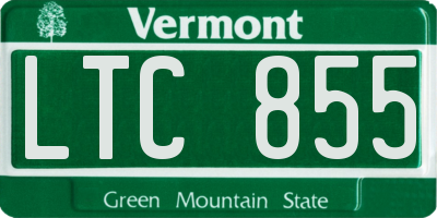 VT license plate LTC855