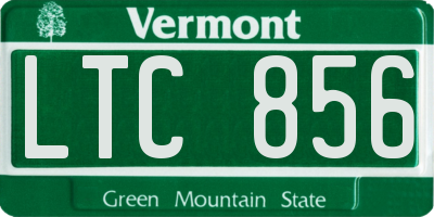 VT license plate LTC856