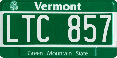 VT license plate LTC857
