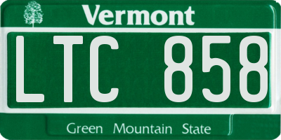 VT license plate LTC858