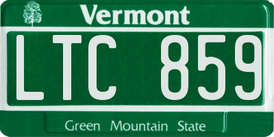 VT license plate LTC859