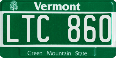 VT license plate LTC860