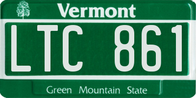 VT license plate LTC861