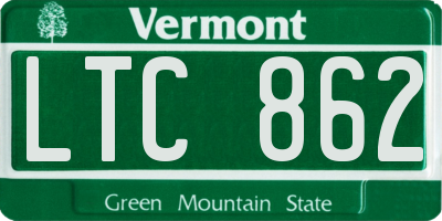 VT license plate LTC862