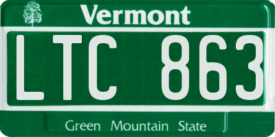 VT license plate LTC863