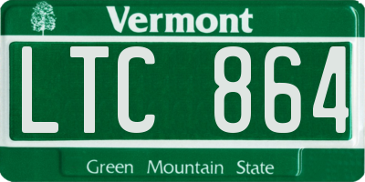 VT license plate LTC864