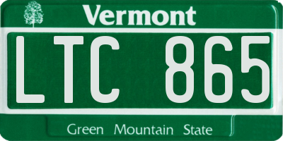 VT license plate LTC865