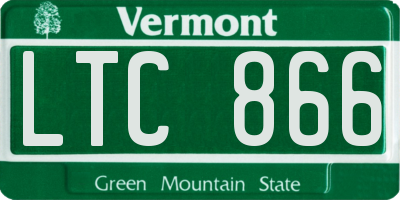 VT license plate LTC866