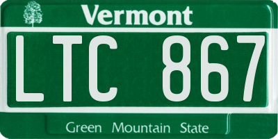 VT license plate LTC867