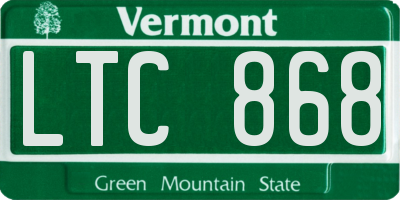 VT license plate LTC868