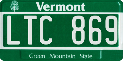 VT license plate LTC869