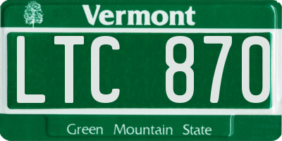 VT license plate LTC870