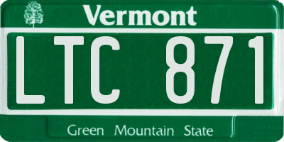 VT license plate LTC871