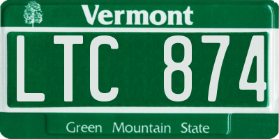 VT license plate LTC874