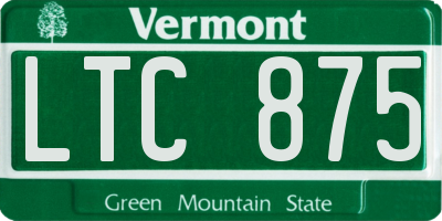 VT license plate LTC875