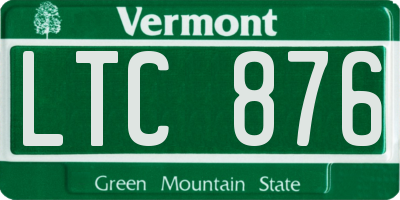 VT license plate LTC876