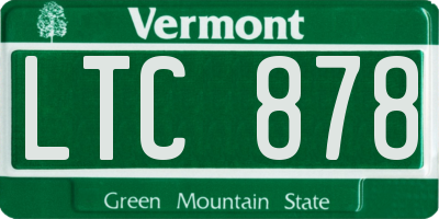 VT license plate LTC878