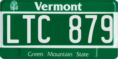 VT license plate LTC879