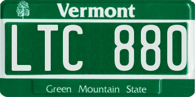 VT license plate LTC880