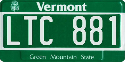 VT license plate LTC881