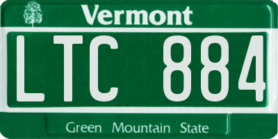 VT license plate LTC884