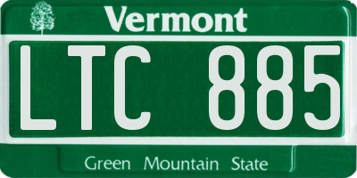VT license plate LTC885