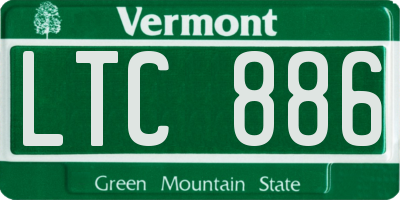 VT license plate LTC886