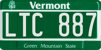 VT license plate LTC887
