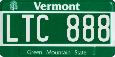 VT license plate LTC888