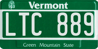 VT license plate LTC889