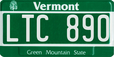 VT license plate LTC890