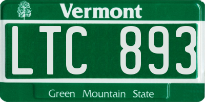 VT license plate LTC893