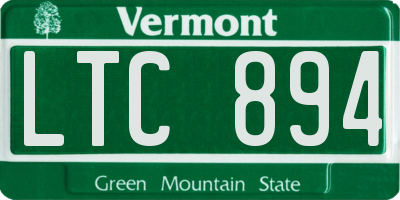 VT license plate LTC894