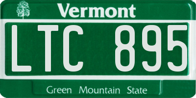 VT license plate LTC895
