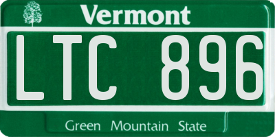 VT license plate LTC896