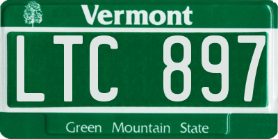VT license plate LTC897