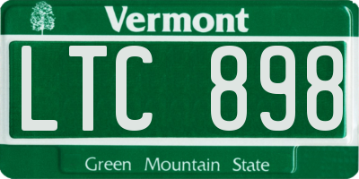 VT license plate LTC898
