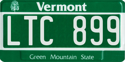 VT license plate LTC899